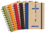recycled journals with pen loops on front cover